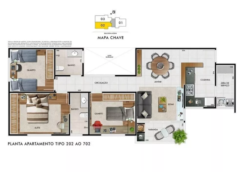 Apartamento à venda com 3 quartos, 82m² - Foto 1