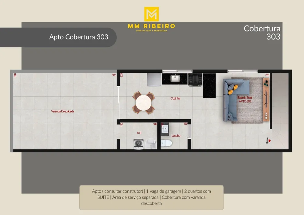 Cobertura, 2 quartos, 103 m² - Foto 1