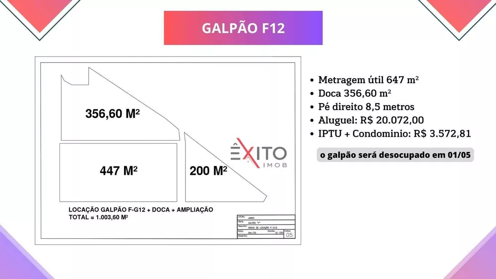 Depósito-Galpão-Armazém para alugar, 647m² - Foto 2