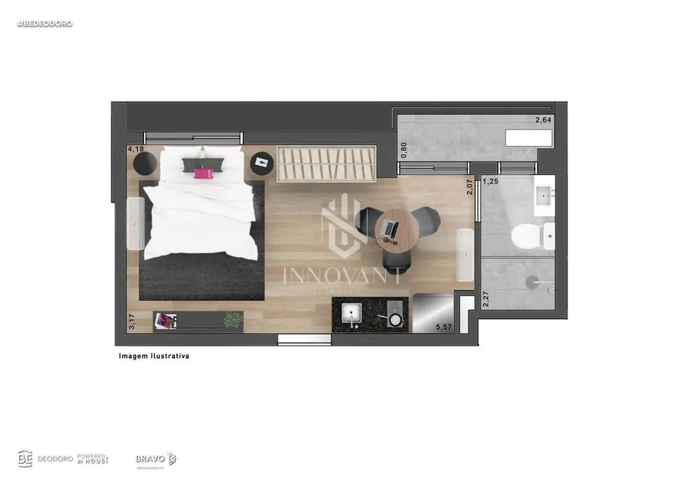 Apartamento, 1 quarto, 27 m² - Foto 12
