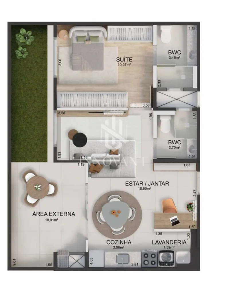 Apartamento, 1 quarto, 49 m² - Foto 4