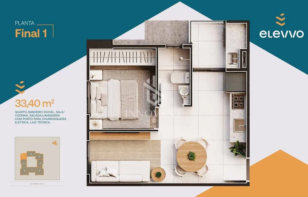 Apartamento, 1 quarto, 33 m² - Foto 7