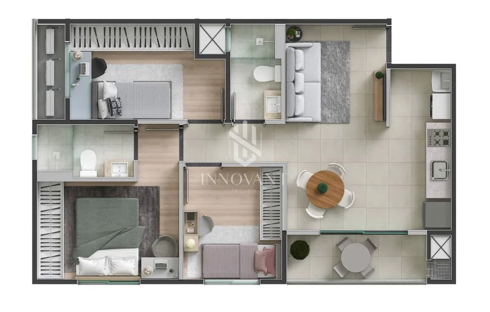 Apartamento, 2 quartos, 49 m² - Foto 2