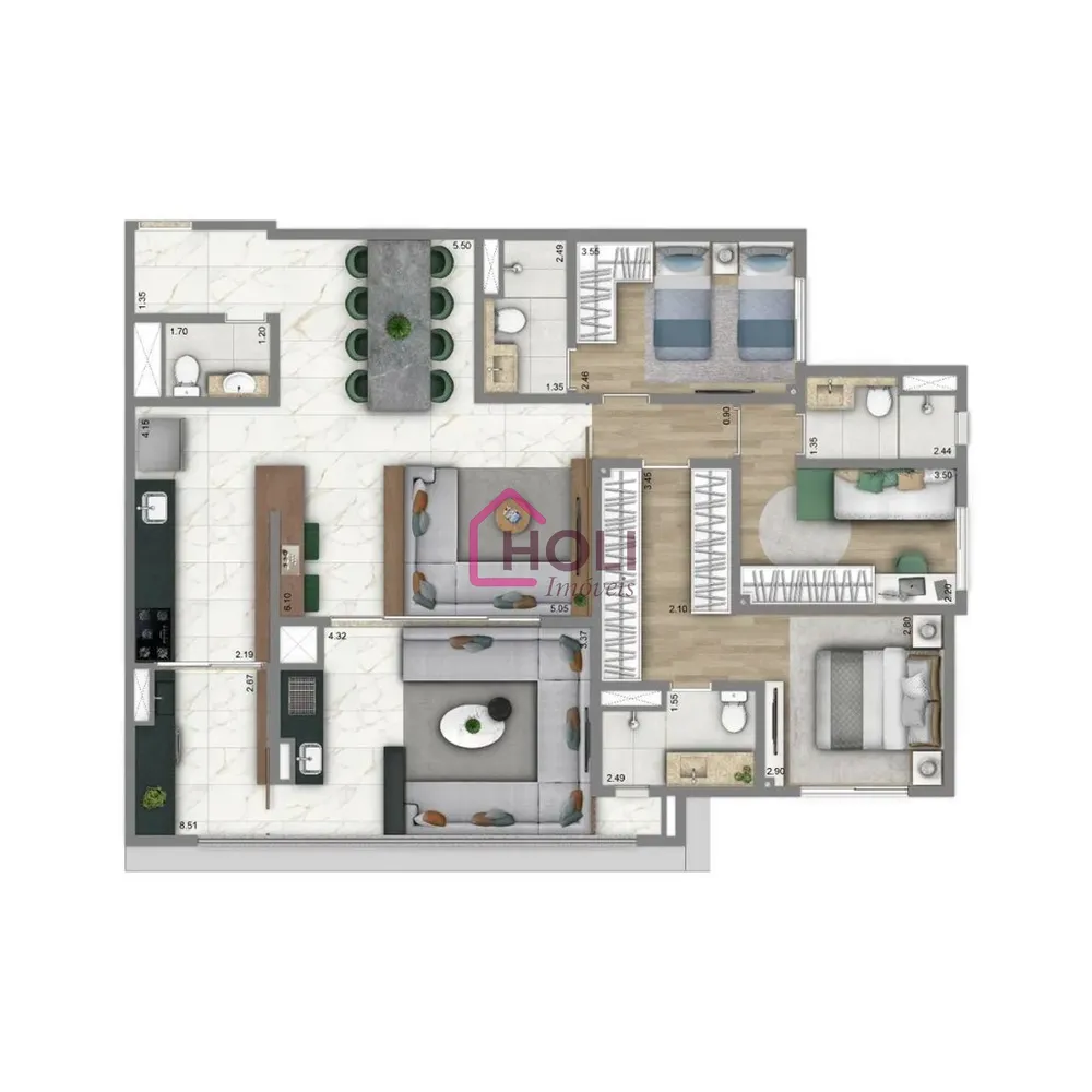 Apartamento, 3 quartos, 140 m² - Foto 8