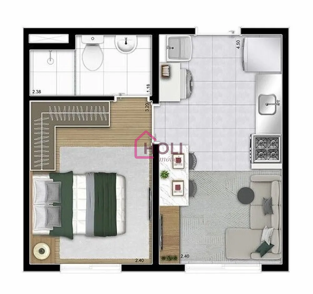Apartamento, 1 quarto, 25 m² - Foto 10