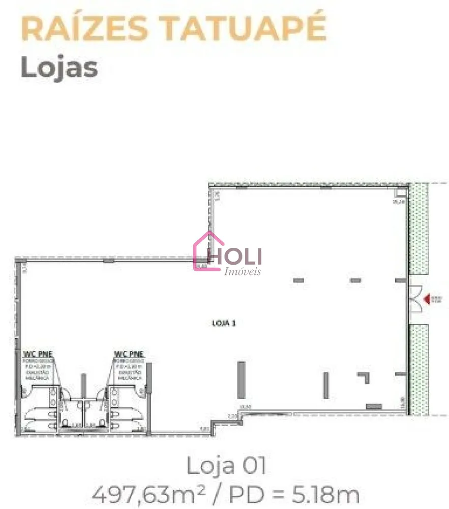 Loja-Salão, 497 m² - Foto 1