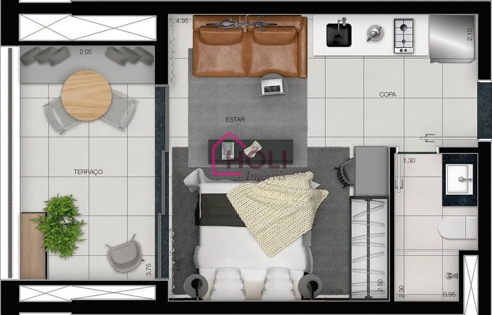 Apartamento, 1 quarto, 35 m² - Foto 8