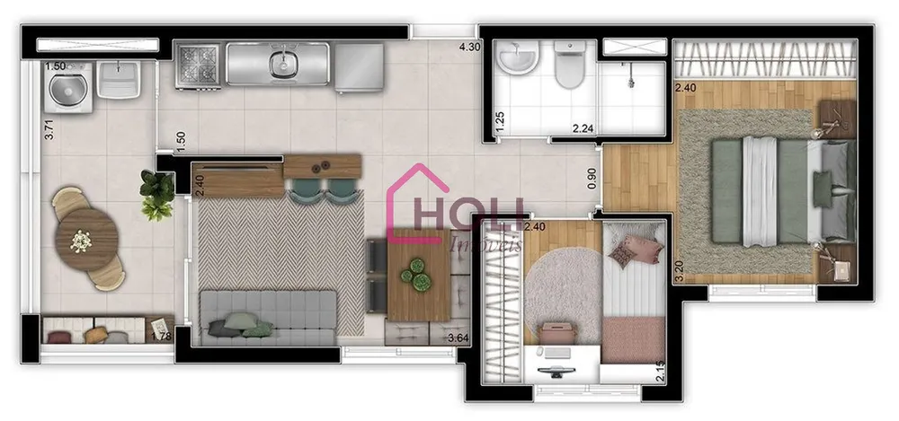 Apartamento, 2 quartos, 38 m² - Foto 2