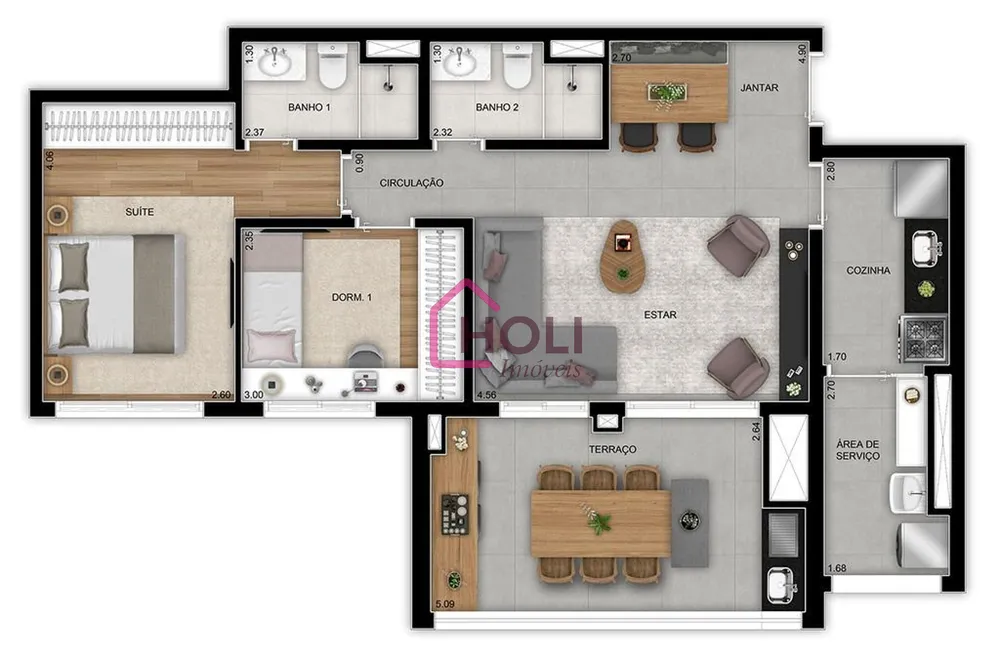 Apartamento, 3 quartos, 91 m² - Foto 3