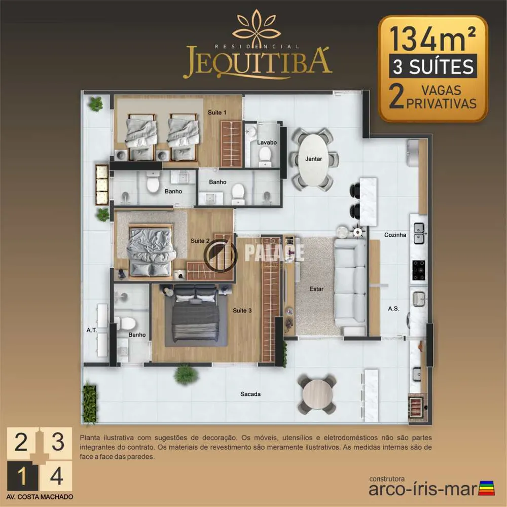 Apartamento, 3 quartos, 134 m² - Foto 1
