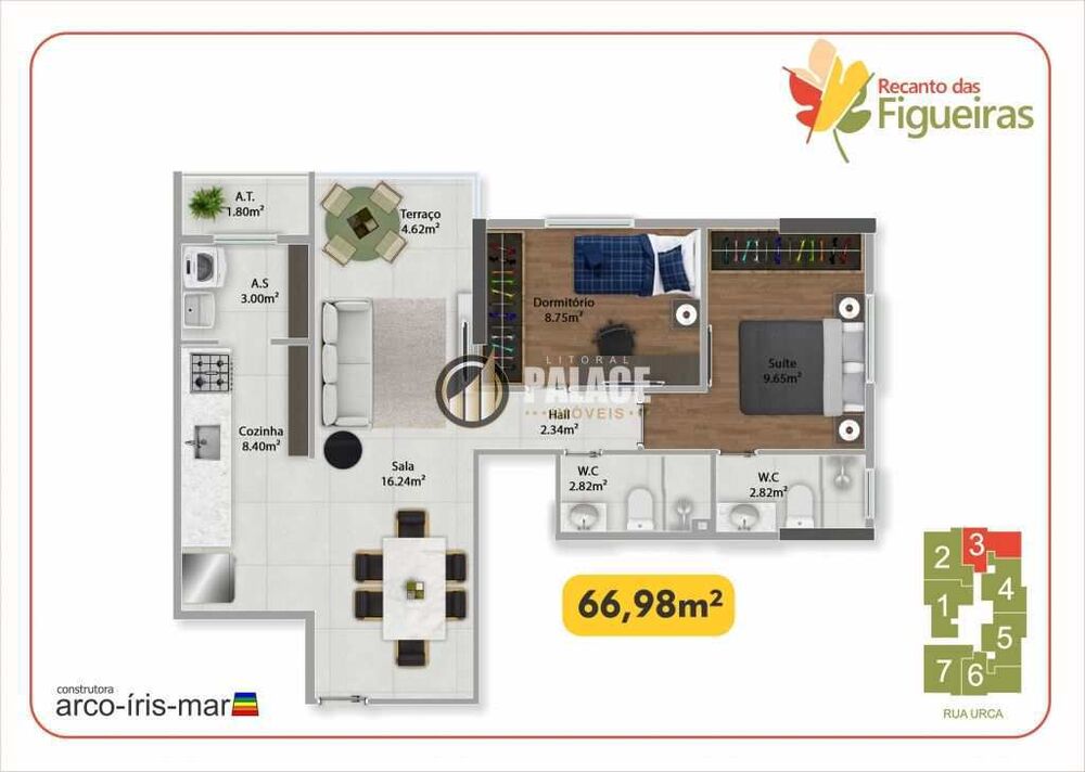 Apartamento, 2 quartos, 66 m² - Foto 2