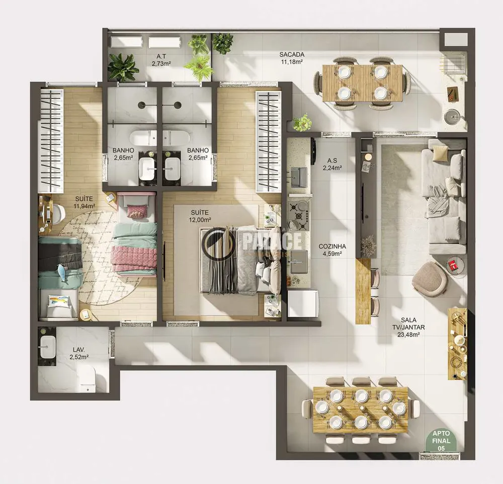 Apartamento, 2 quartos, 89 m² - Foto 2