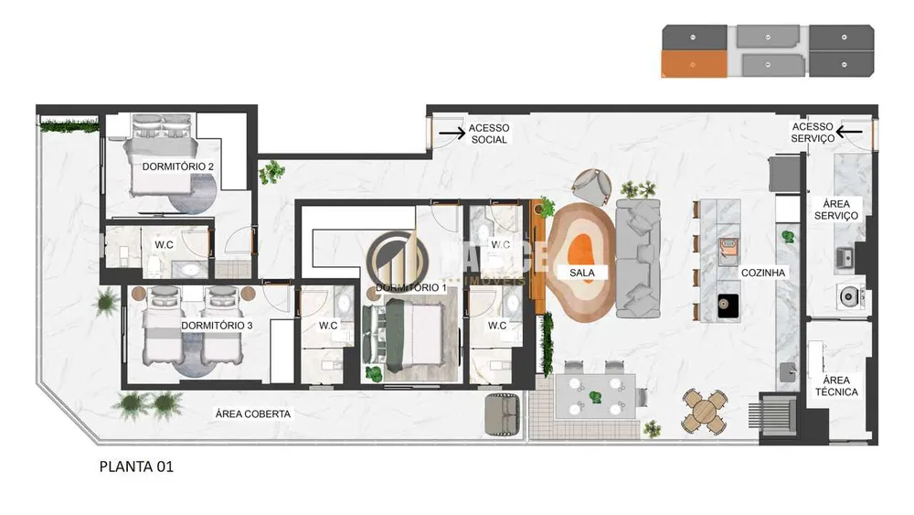 Apartamento, 3 quartos, 198 m² - Foto 2