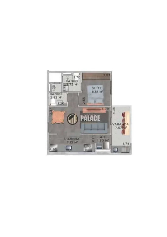 Apartamento, 1 quarto, 53 m² - Foto 4