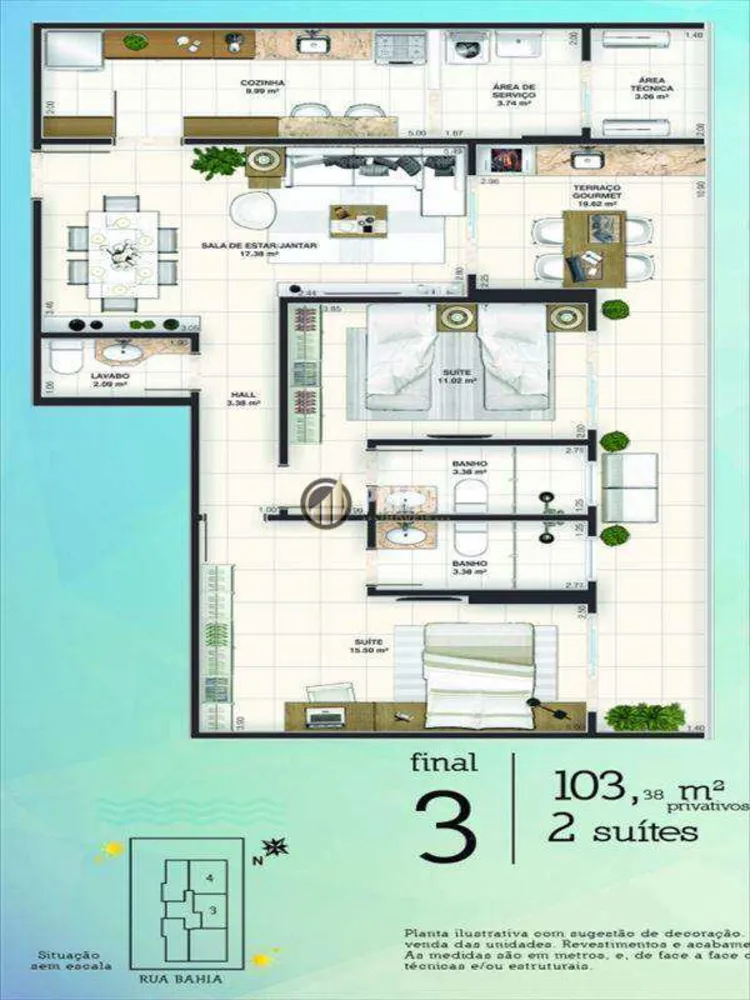 Apartamento, 2 quartos, 103 m² - Foto 1
