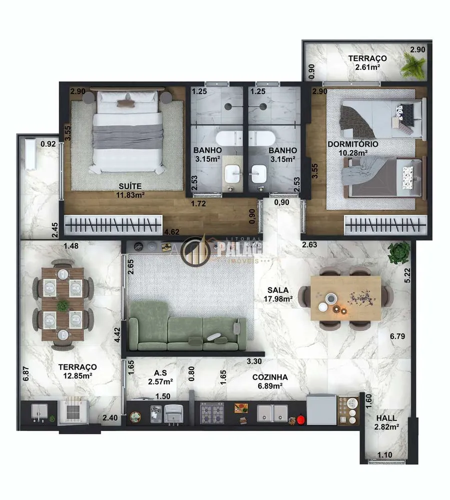 Apartamento, 2 quartos, 82 m² - Foto 2