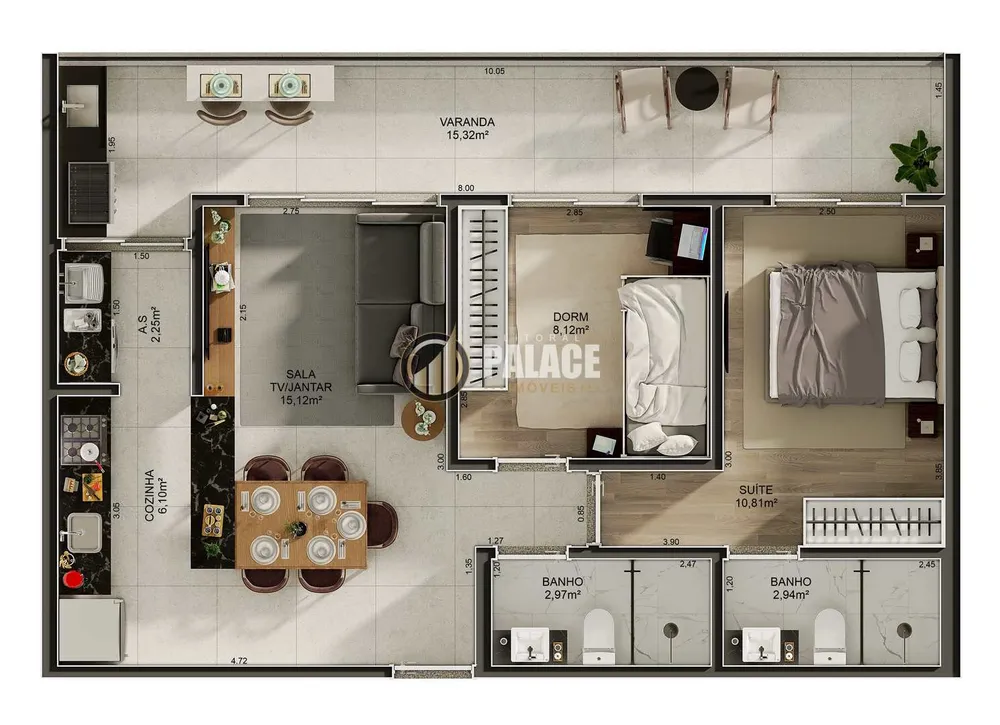 Apartamento, 2 quartos, 73 m² - Foto 2