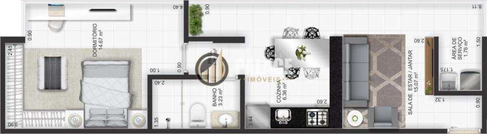 Apartamento, 1 quarto, 44 m² - Foto 3