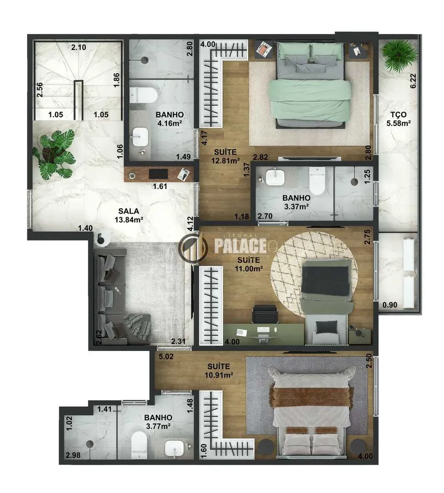 Cobertura, 3 quartos, 154 m² - Foto 5