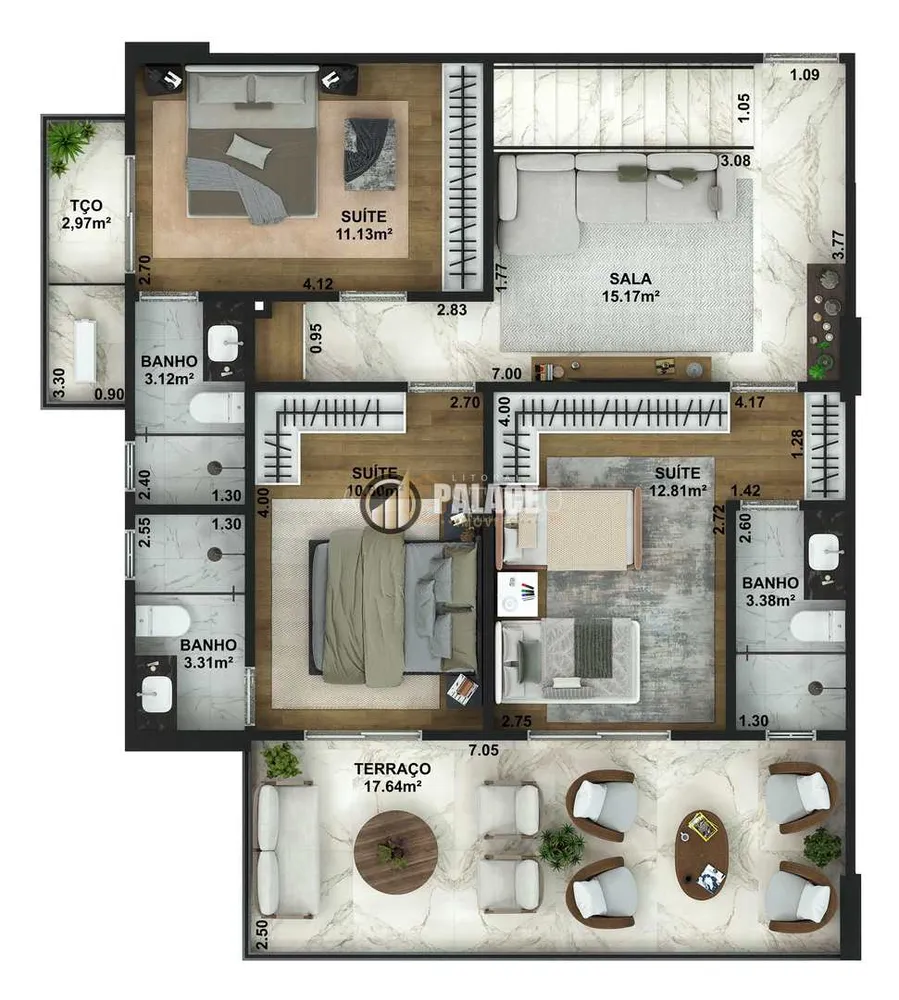 Cobertura, 3 quartos, 184 m² - Foto 5