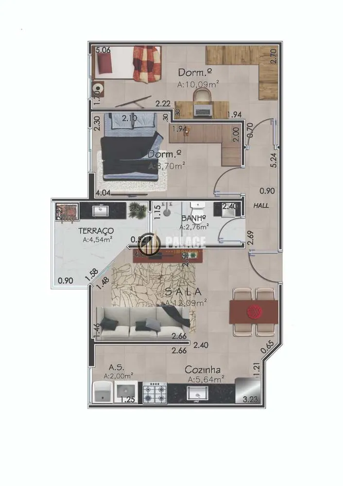 Apartamento, 2 quartos, 53 m² - Foto 4