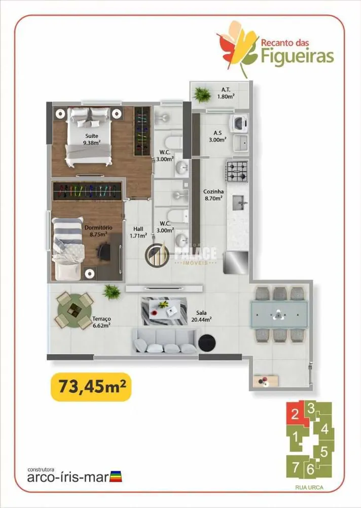Apartamento, 2 quartos, 73 m² - Foto 1