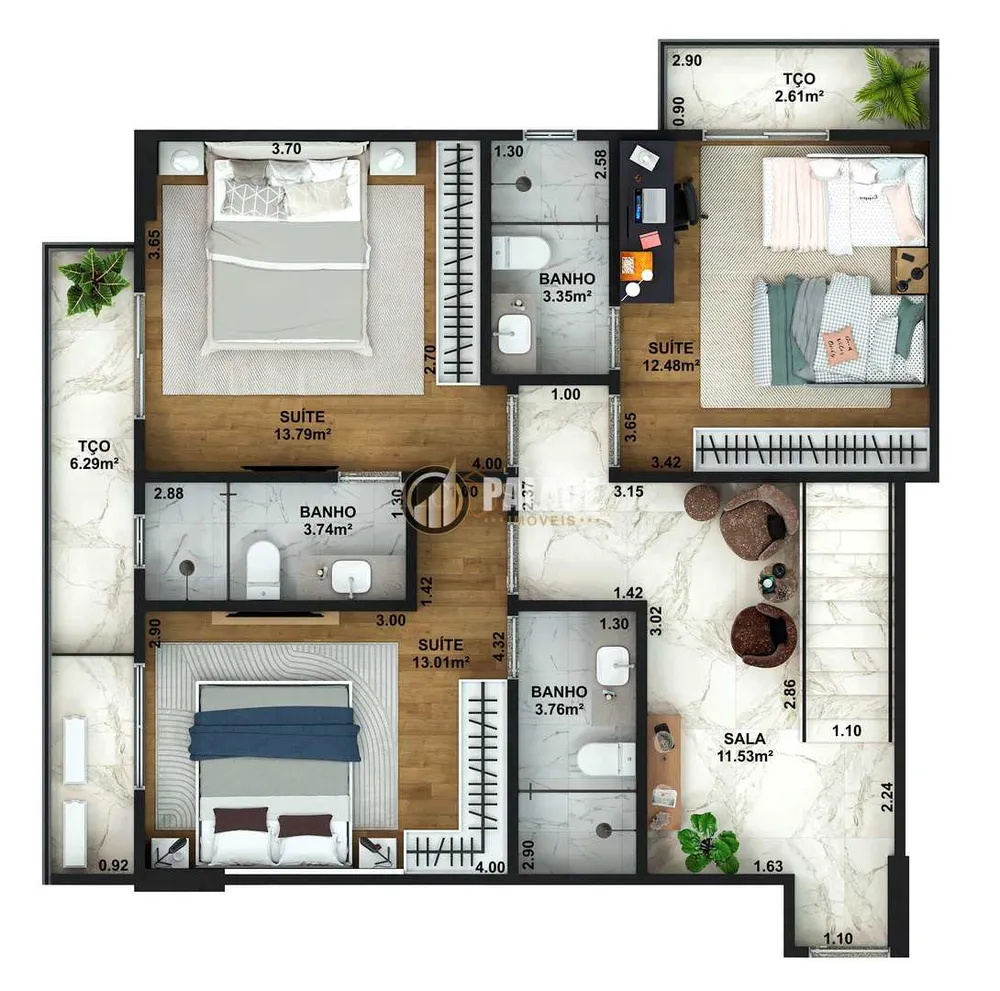 Cobertura, 4 quartos, 203 m² - Foto 5
