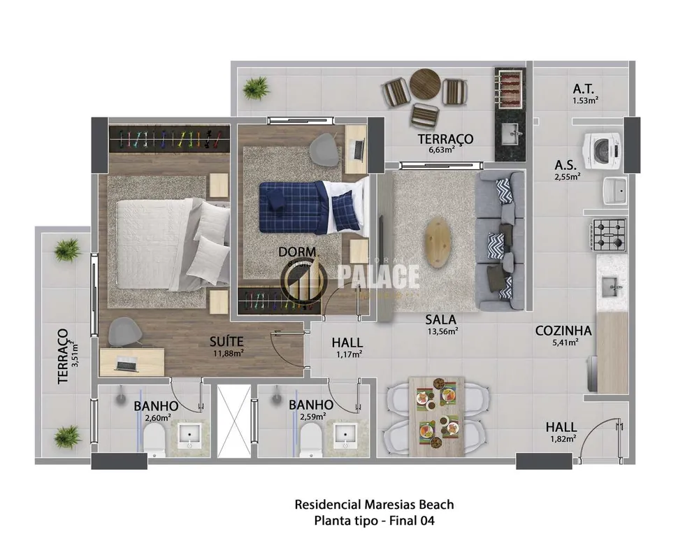 Apartamento, 2 quartos, 69 m² - Foto 1