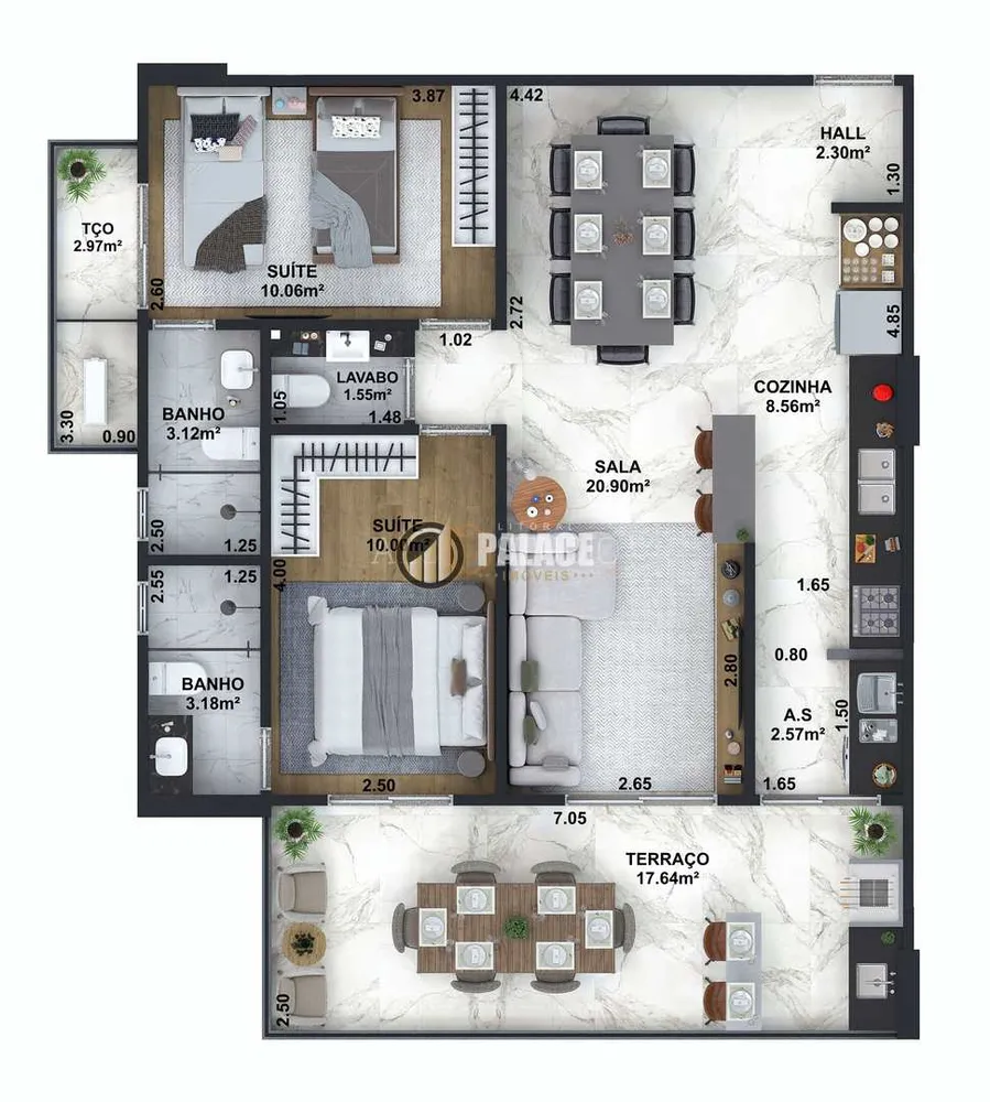Apartamento, 2 quartos, 92 m² - Foto 1