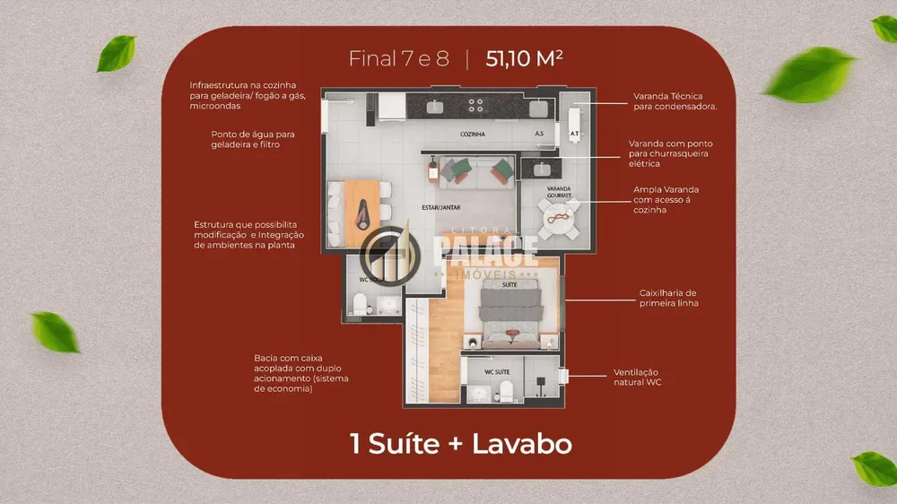 Apartamento, 1 quarto, 51 m² - Foto 8