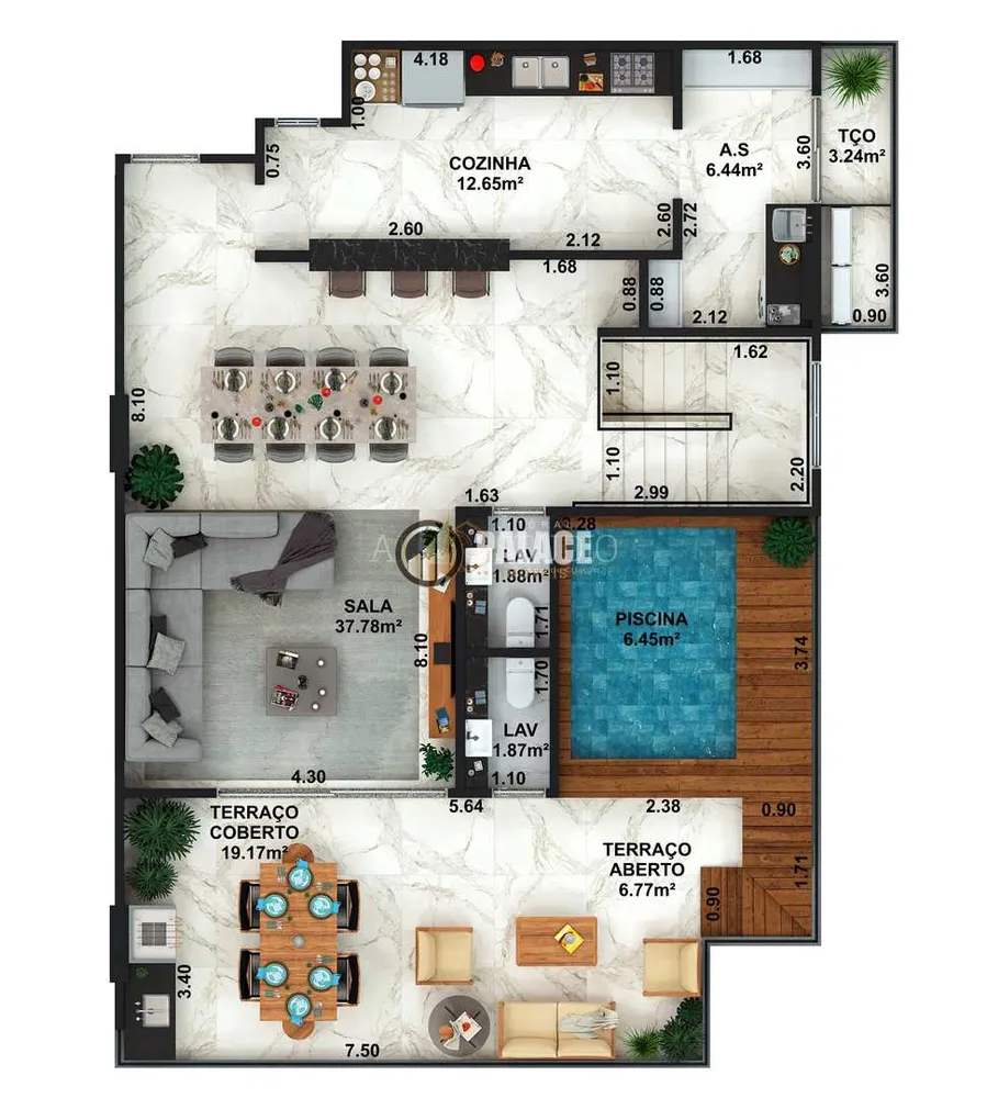 Cobertura, 3 quartos, 214 m² - Foto 4