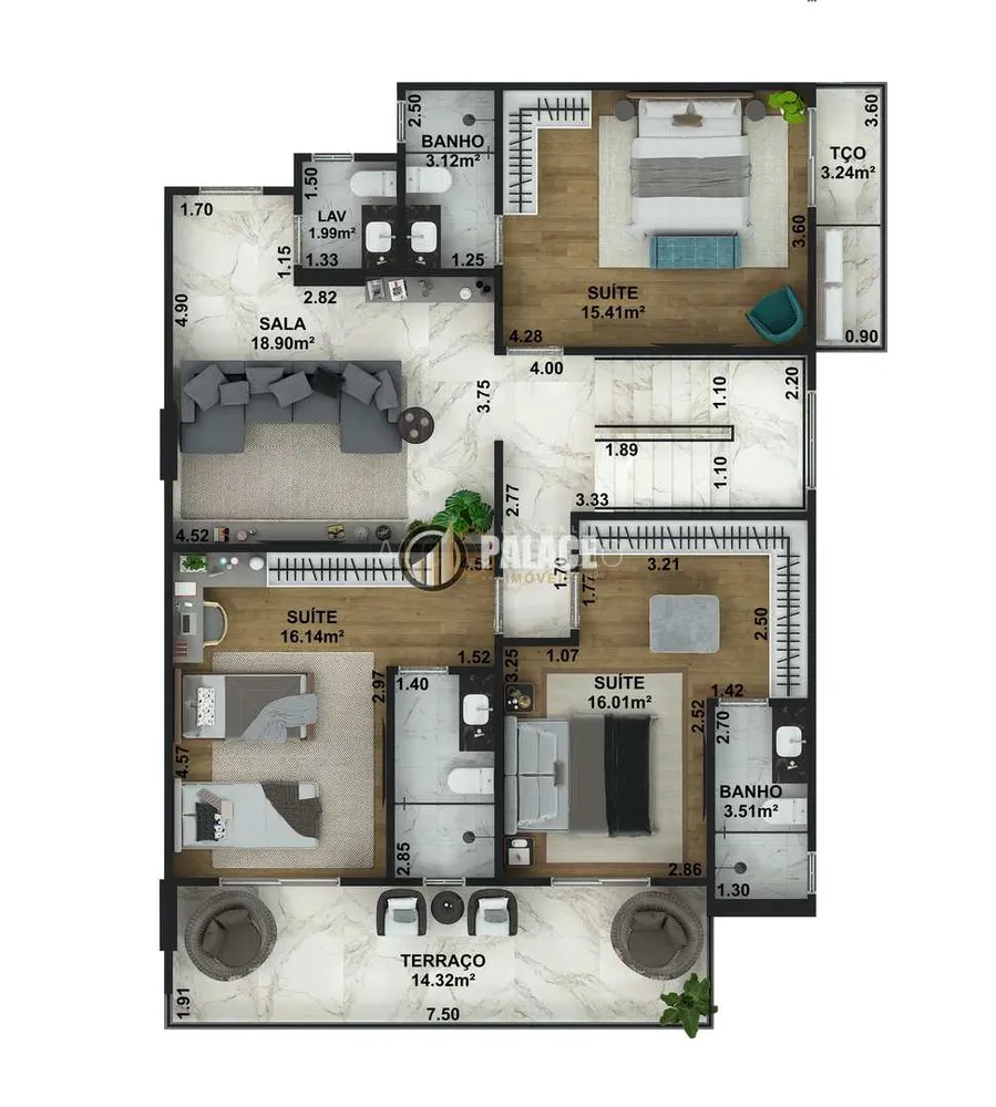 Cobertura, 3 quartos, 214 m² - Foto 5