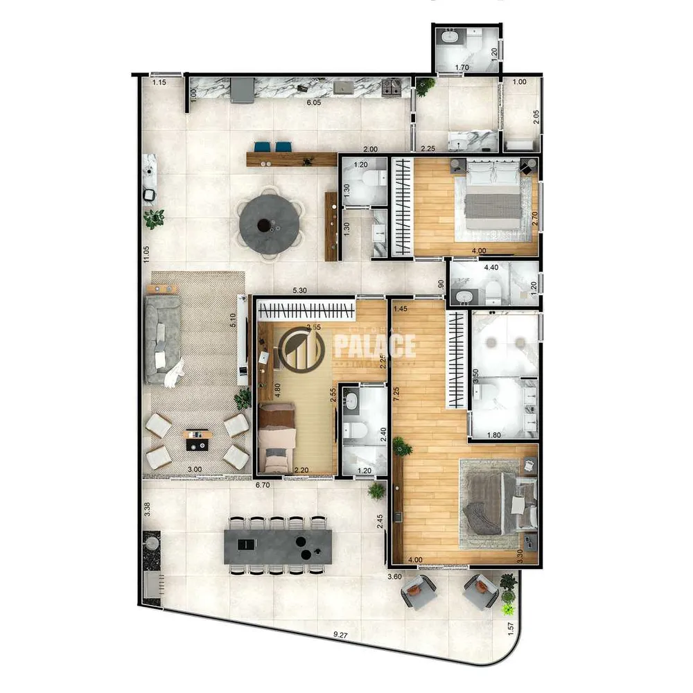 Apartamento, 3 quartos, 171 m² - Foto 1