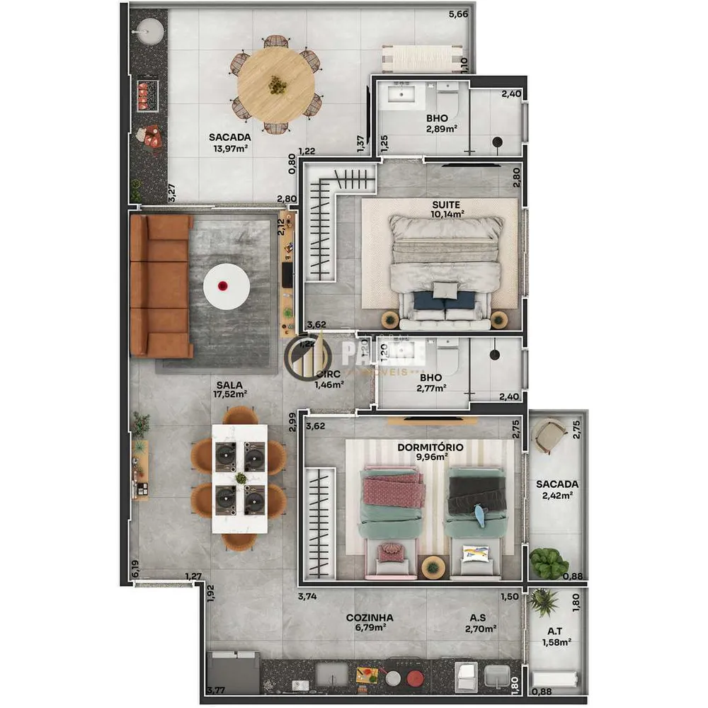 Apartamento, 2 quartos, 80 m² - Foto 3