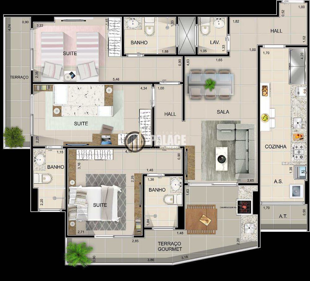 Apartamento, 3 quartos, 95 m² - Foto 3