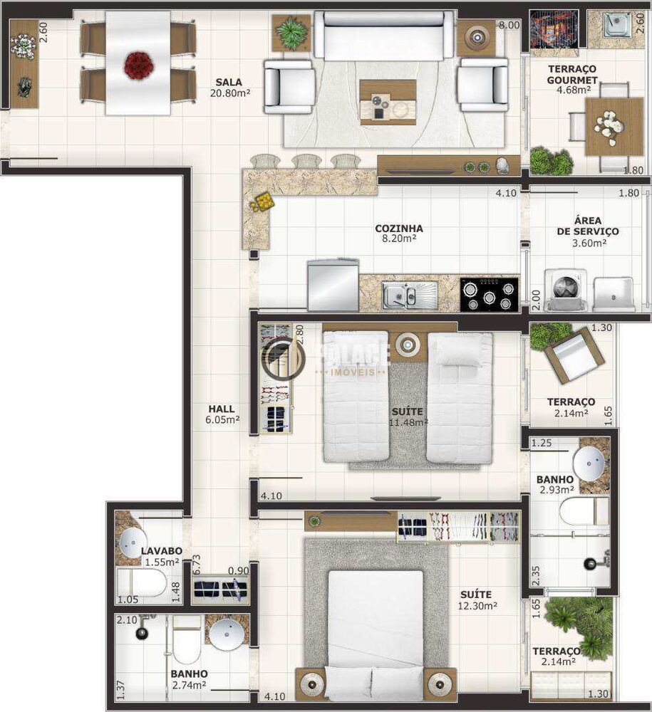 Apartamento, 2 quartos, 88 m² - Foto 1