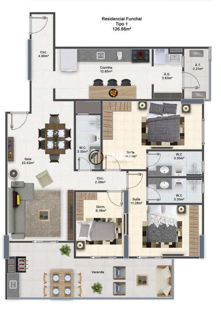 Apartamento, 3 quartos, 126 m² - Foto 8