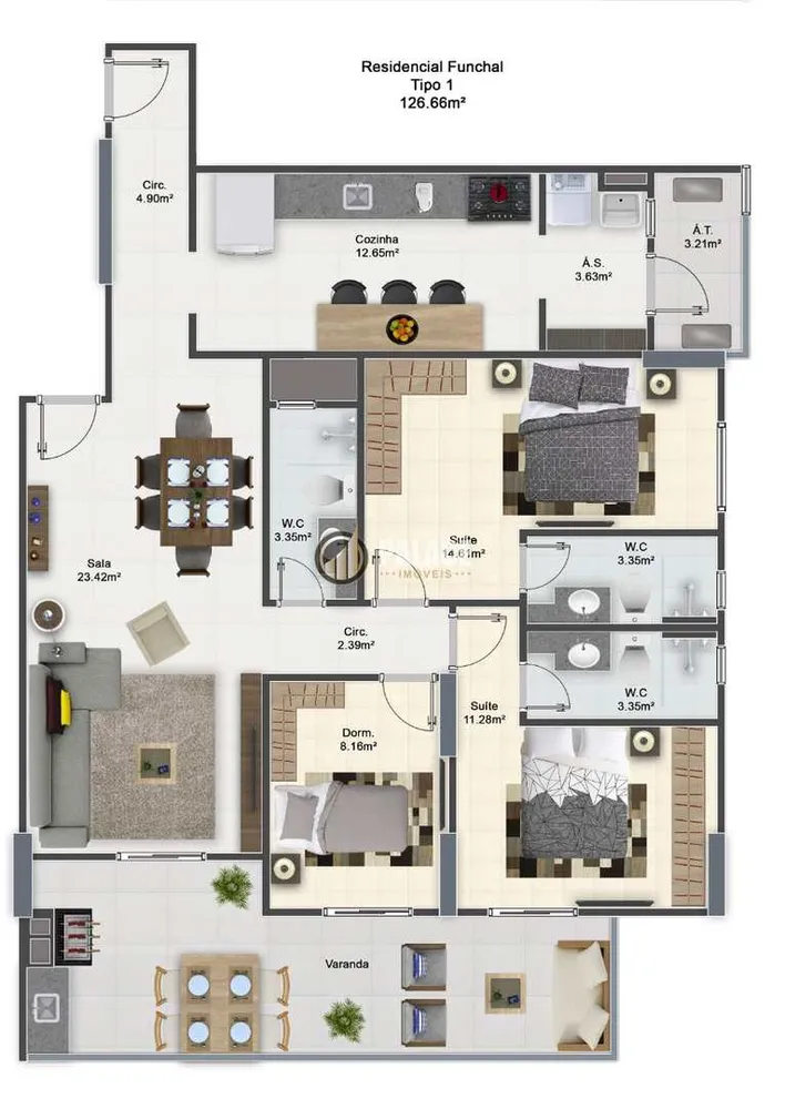 Apartamento, 3 quartos, 126 m² - Foto 9