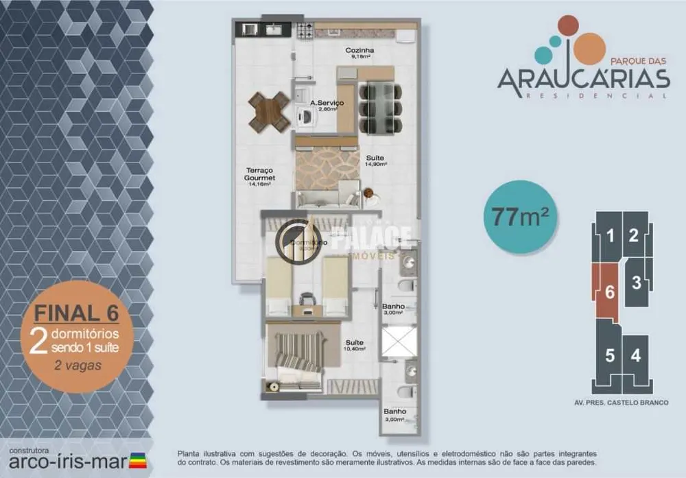Apartamento, 2 quartos, 77 m² - Foto 1