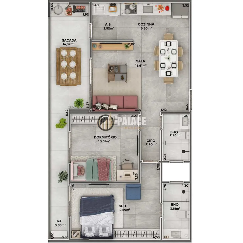 Apartamento, 2 quartos, 80 m² - Foto 2