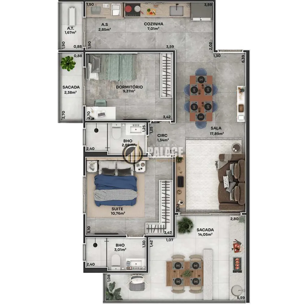 Apartamento, 2 quartos, 81 m² - Foto 1
