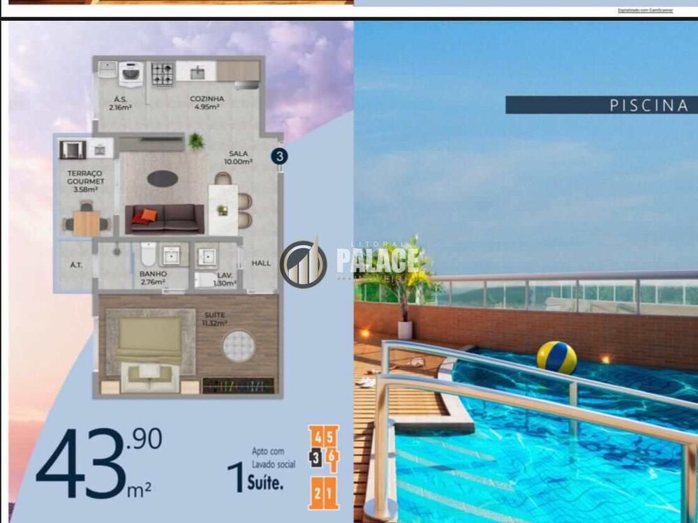 Apartamento, 1 quarto, 43 m² - Foto 3