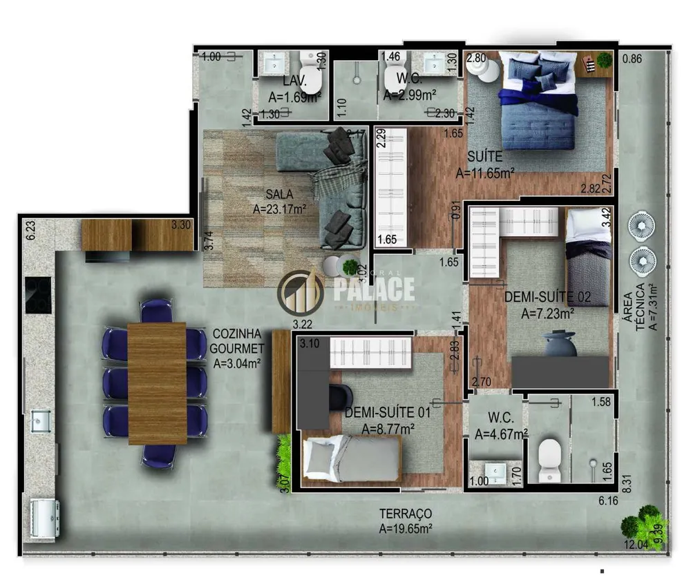 Apartamento, 3 quartos, 107 m² - Foto 2