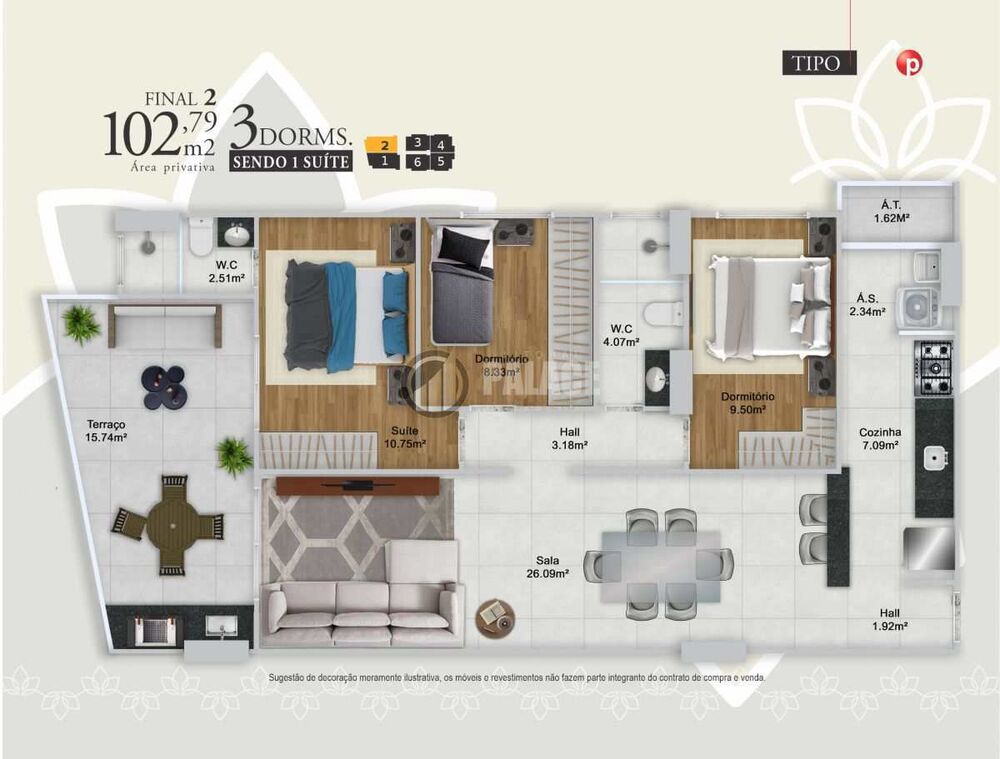 Apartamento, 3 quartos, 103 m² - Foto 1
