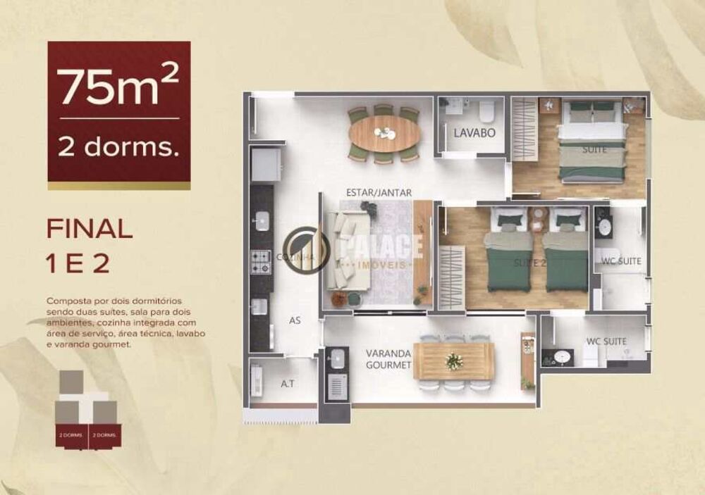 Apartamento, 2 quartos, 75 m² - Foto 7