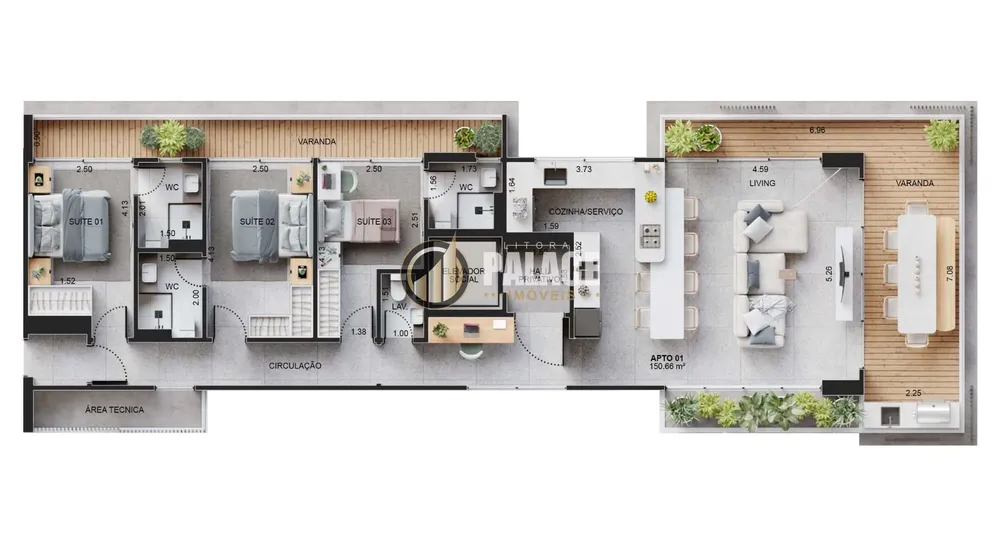 Apartamento, 3 quartos, 150 m² - Foto 12