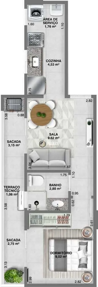 Apartamento, 1 quarto, 39 m² - Foto 7