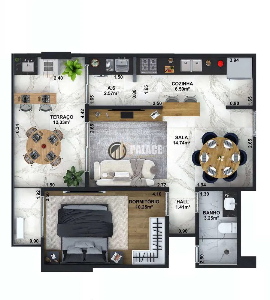 Apartamento, 1 quarto, 56 m² - Foto 4