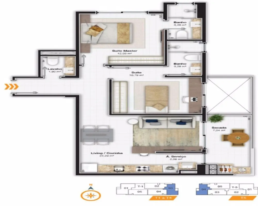 Apartamento, 2 quartos, 76 m² - Foto 3