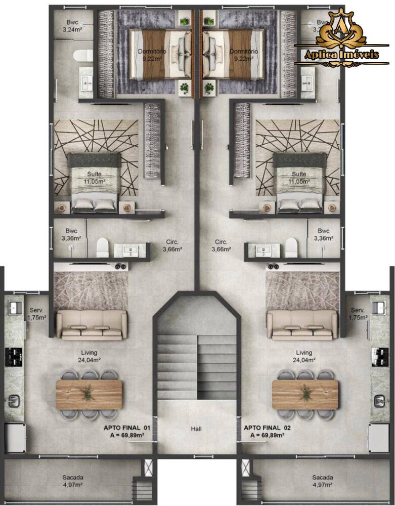Apartamento, 2 quartos, 69 m² - Foto 4